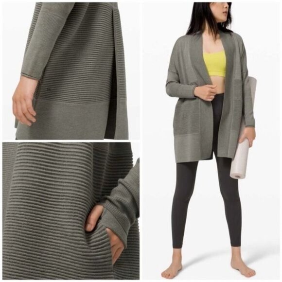 Lululemon Sit In Lotus Wrap II Sz 8 In Heathered Grey Sage - Picture 4 of 15